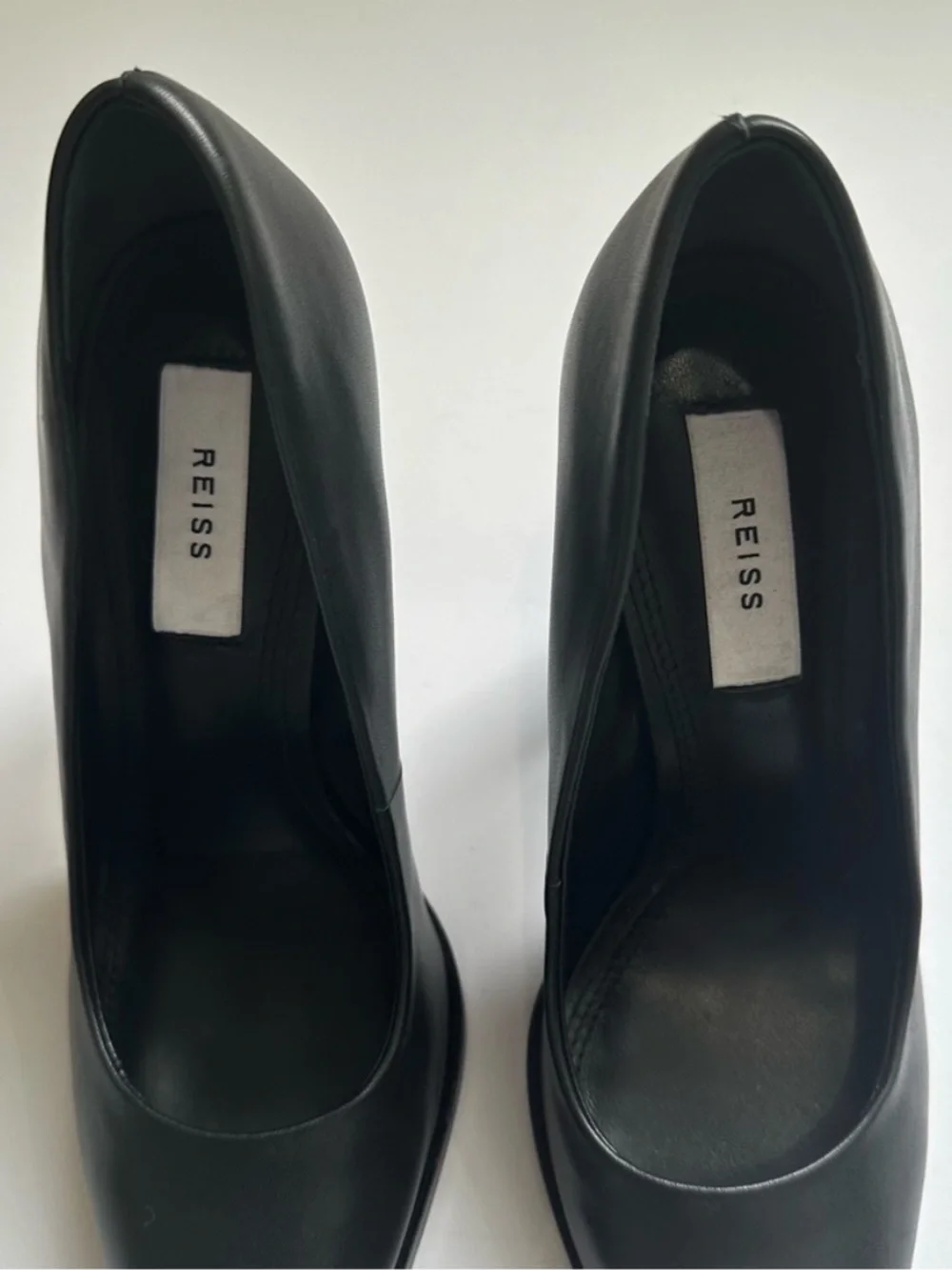 Reiss Ada Court Black Leather Classic Pumps Size 38